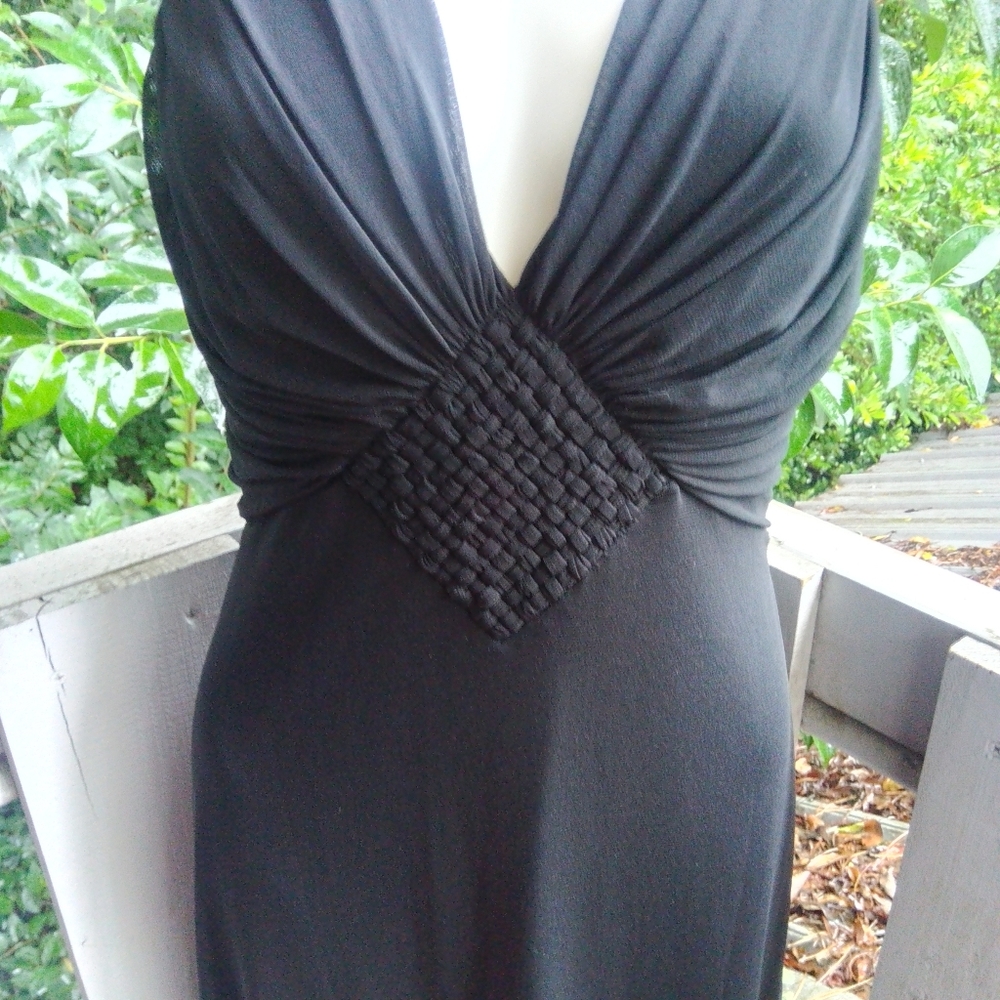 Vivienne Tam Empire Waist Babydoll Nylon Mesh Black Dress 2 - Picture 5 of 10